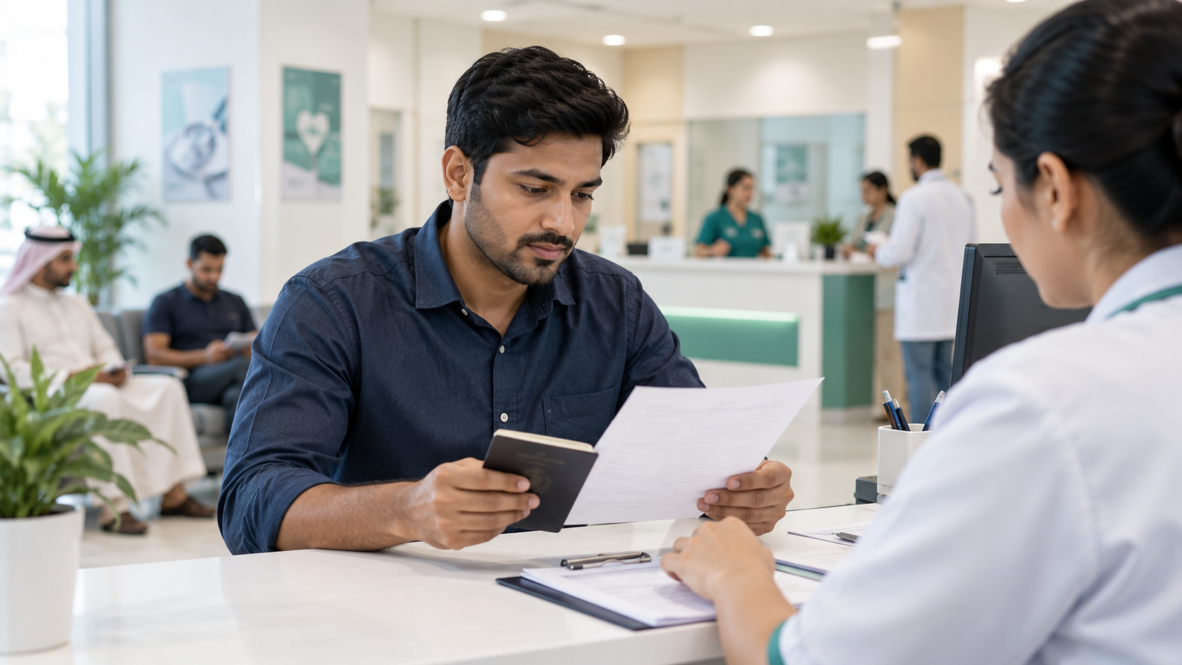 Applicant checking a WAFID medical appointment slip