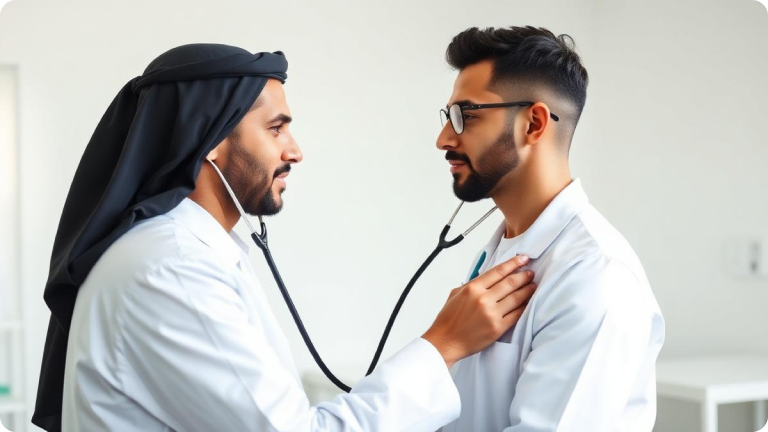Image Doctor Conducting A Routine Physical Examination
